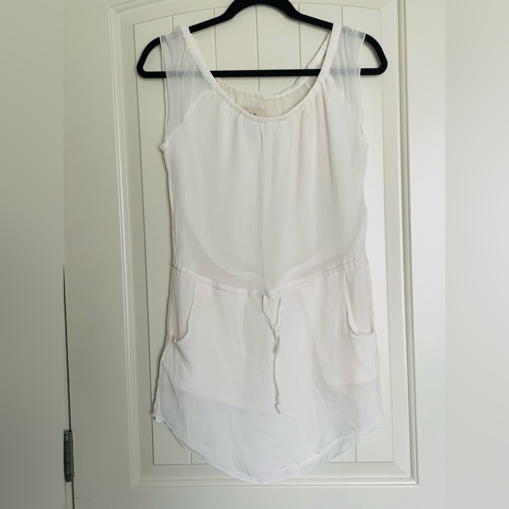 Chaser Cream White Sleeveless Gauze Dress Coverup Size XS
